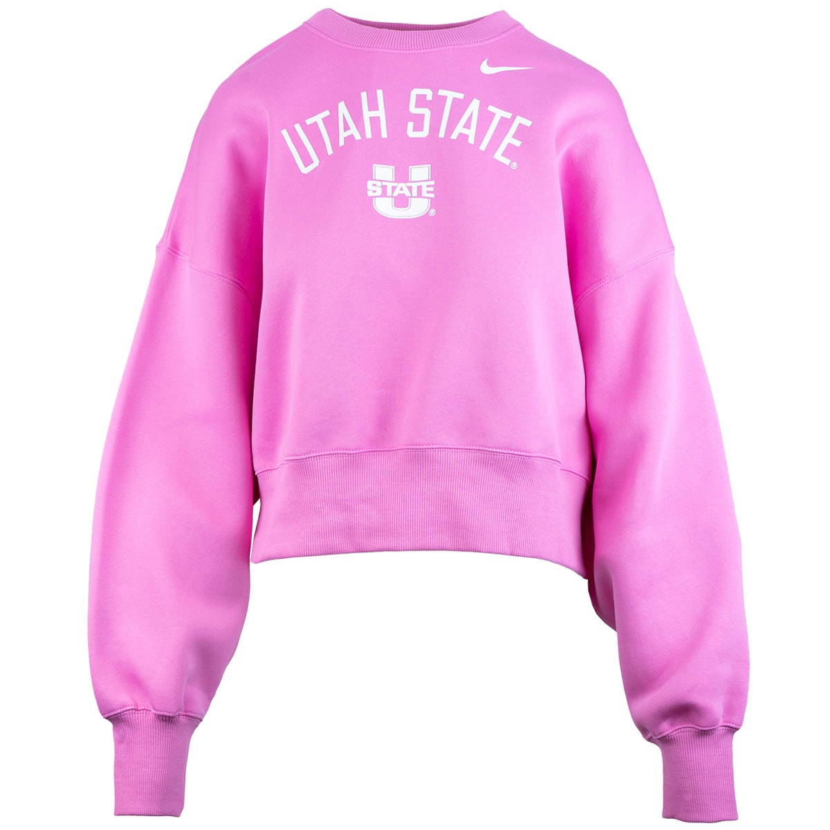 women's nike utah state u-state pink oversized crew sweatshirt